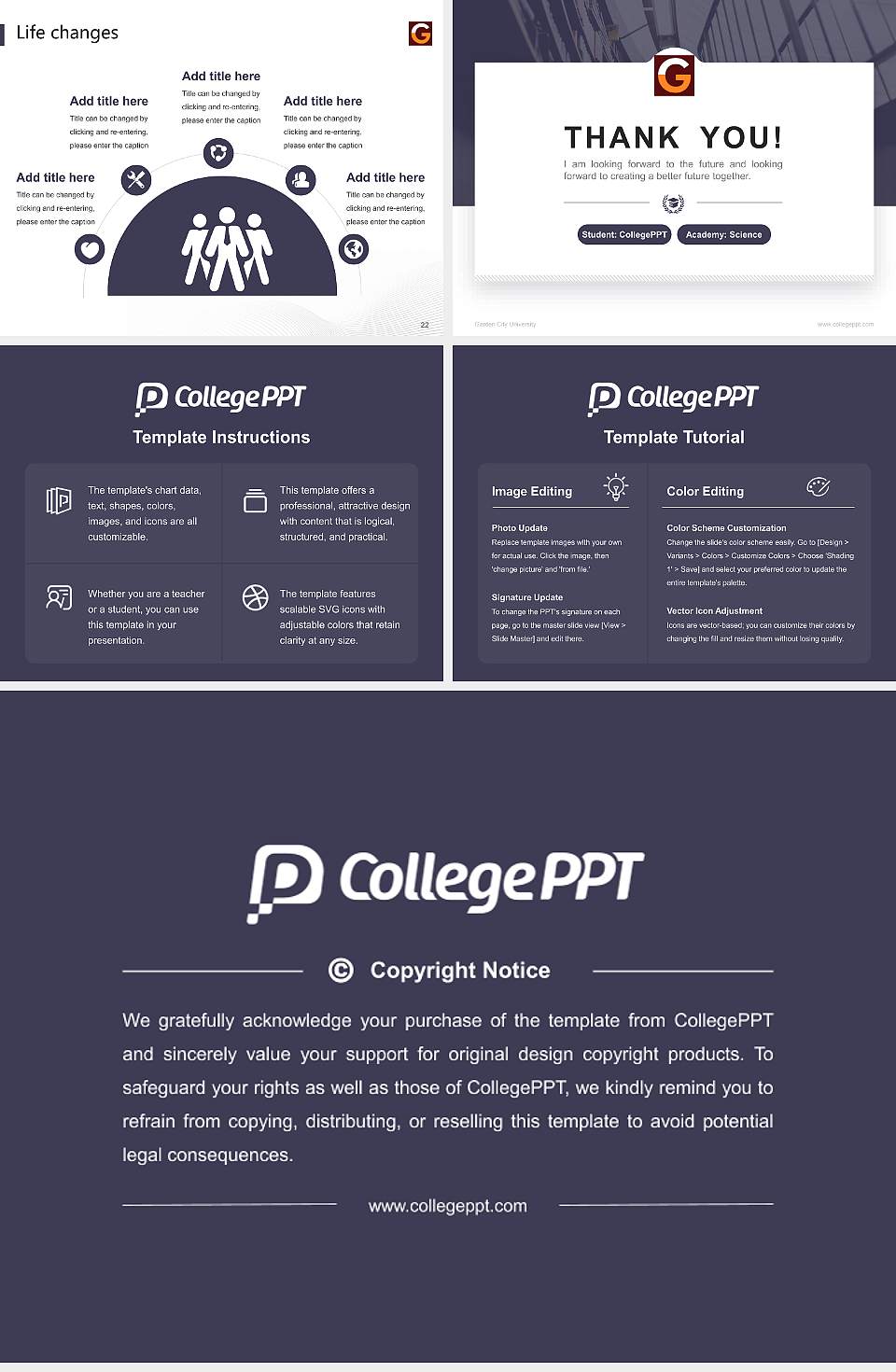 Garden City University National Scholarship Defense PPT Template4:3 ratio PPT effect preview image4