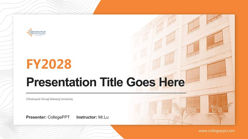 Chhatrapati Shivaji Maharaj University Academic Presentation/Research Findings Report PPT Template16:9 ratio PPT effect preview image