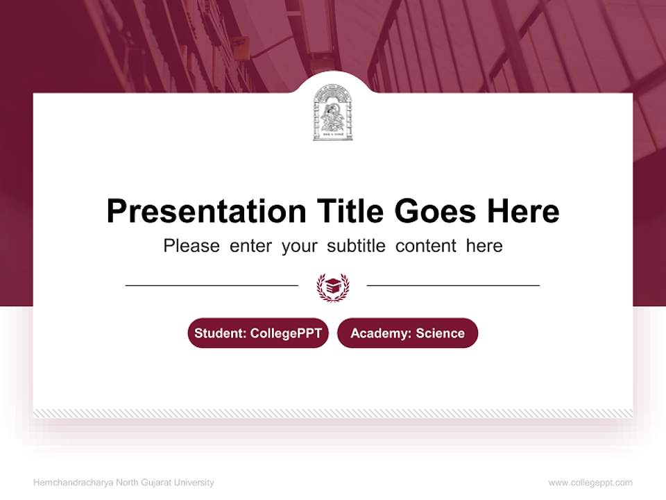Hemchandracharya North Gujarat University National Scholarship Defense PPT Template4:3 ratio PPT effect preview image4