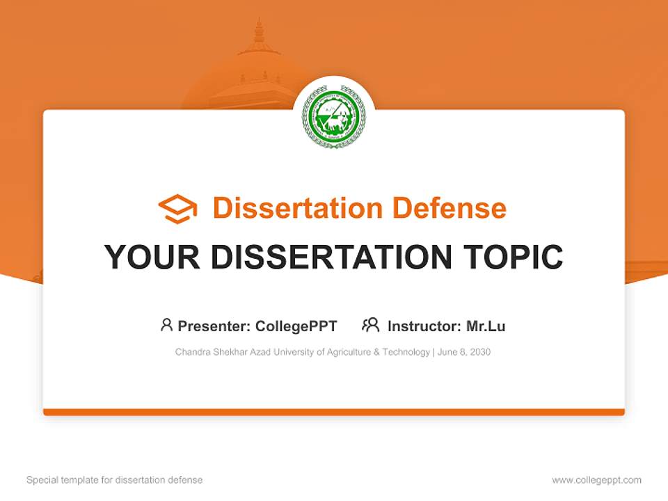 Chandra Shekhar Azad University of Agriculture & Technology Graduation Thesis Defense PPT Template4:3 ratio PPT effect preview image7