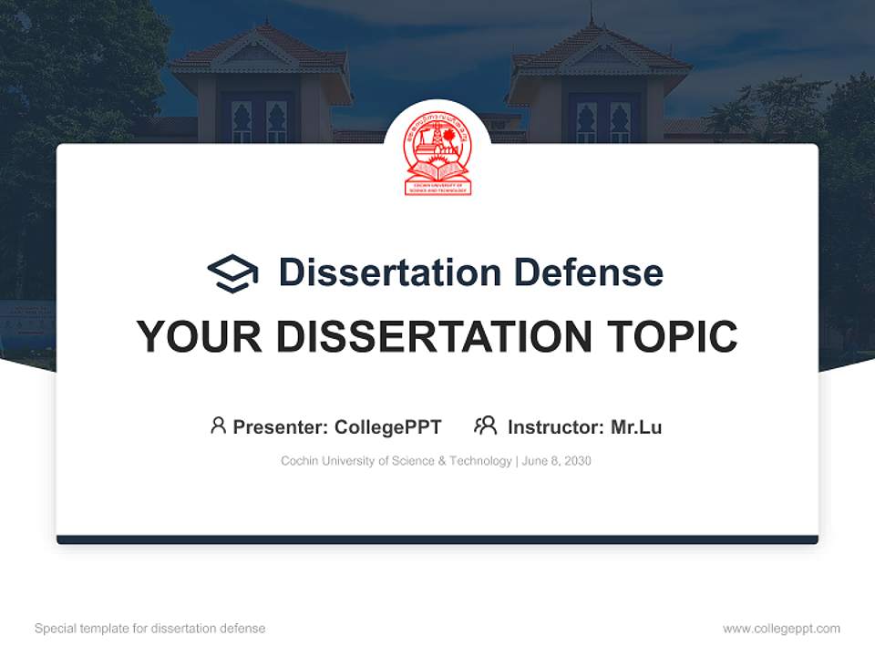 Cochin University of Science & Technology Graduation Thesis Defense PPT Template4:3 ratio PPT effect preview image7