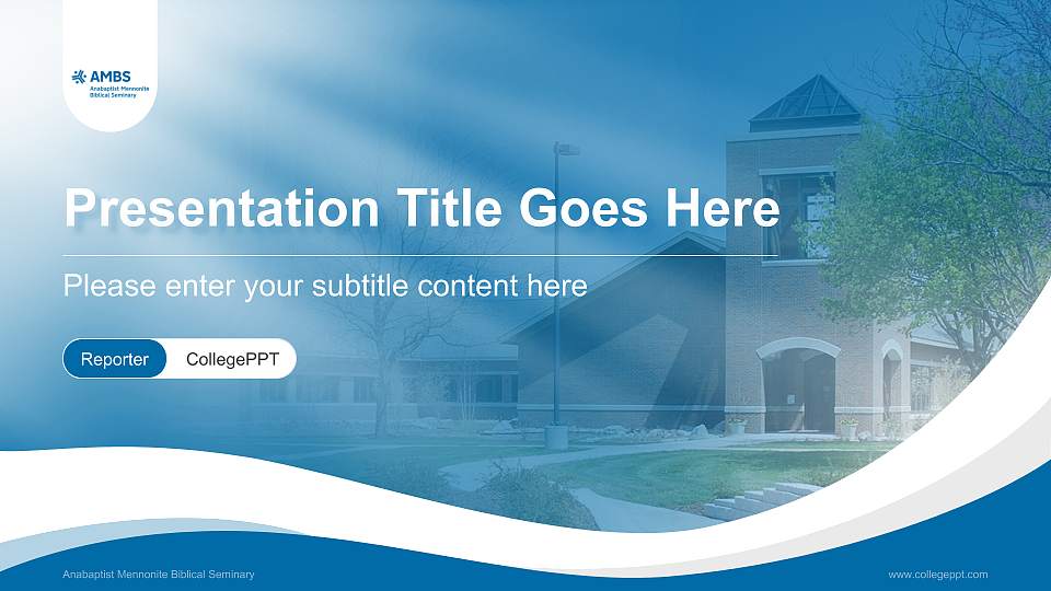 Anabaptist Mennonite Biblical Seminary Lecture Sharing and Networking Event PPT Template16:9 ratio PPT effect preview image