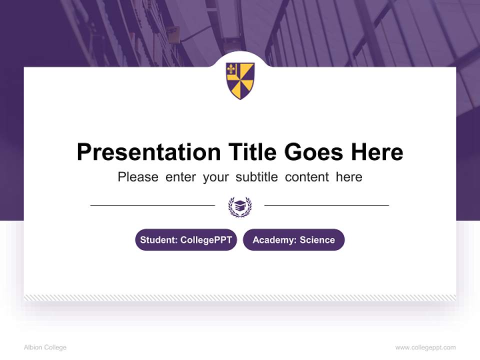 Albion College National Scholarship Defense PPT Template4:3 ratio PPT effect preview image4