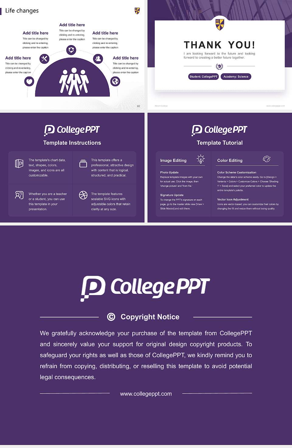 Albion College National Scholarship Defense PPT Template4:3 ratio PPT effect preview image4