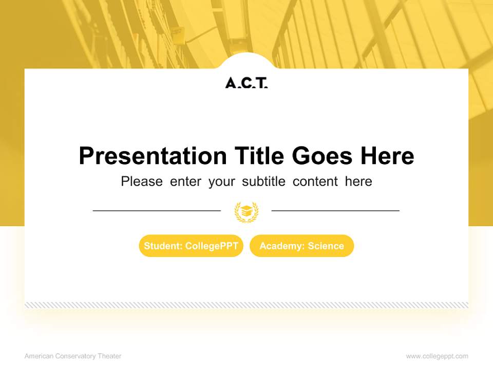American Conservatory Theater National Scholarship Defense PPT Template4:3 ratio PPT effect preview image4
