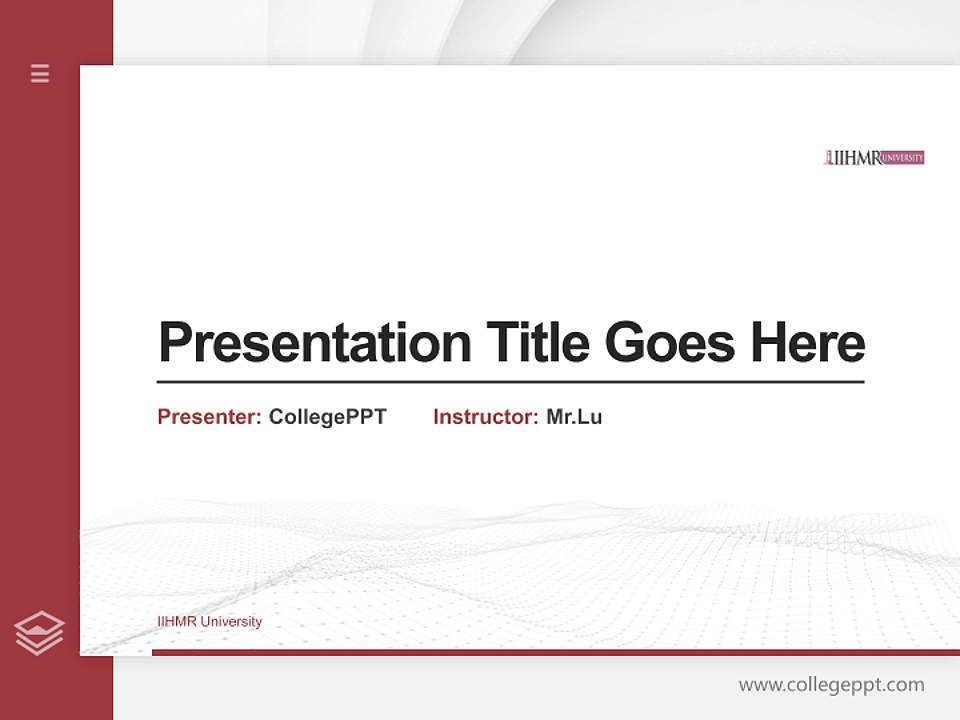 IIHMR University Thesis Proposal/Graduation Defense PPT Template4:3 ratio PPT effect preview image5