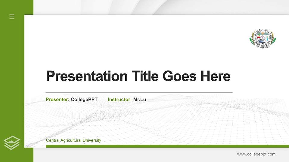 Central Agricultural University Thesis Proposal/Graduation Defense PPT Template16:9 ratio PPT effect preview image