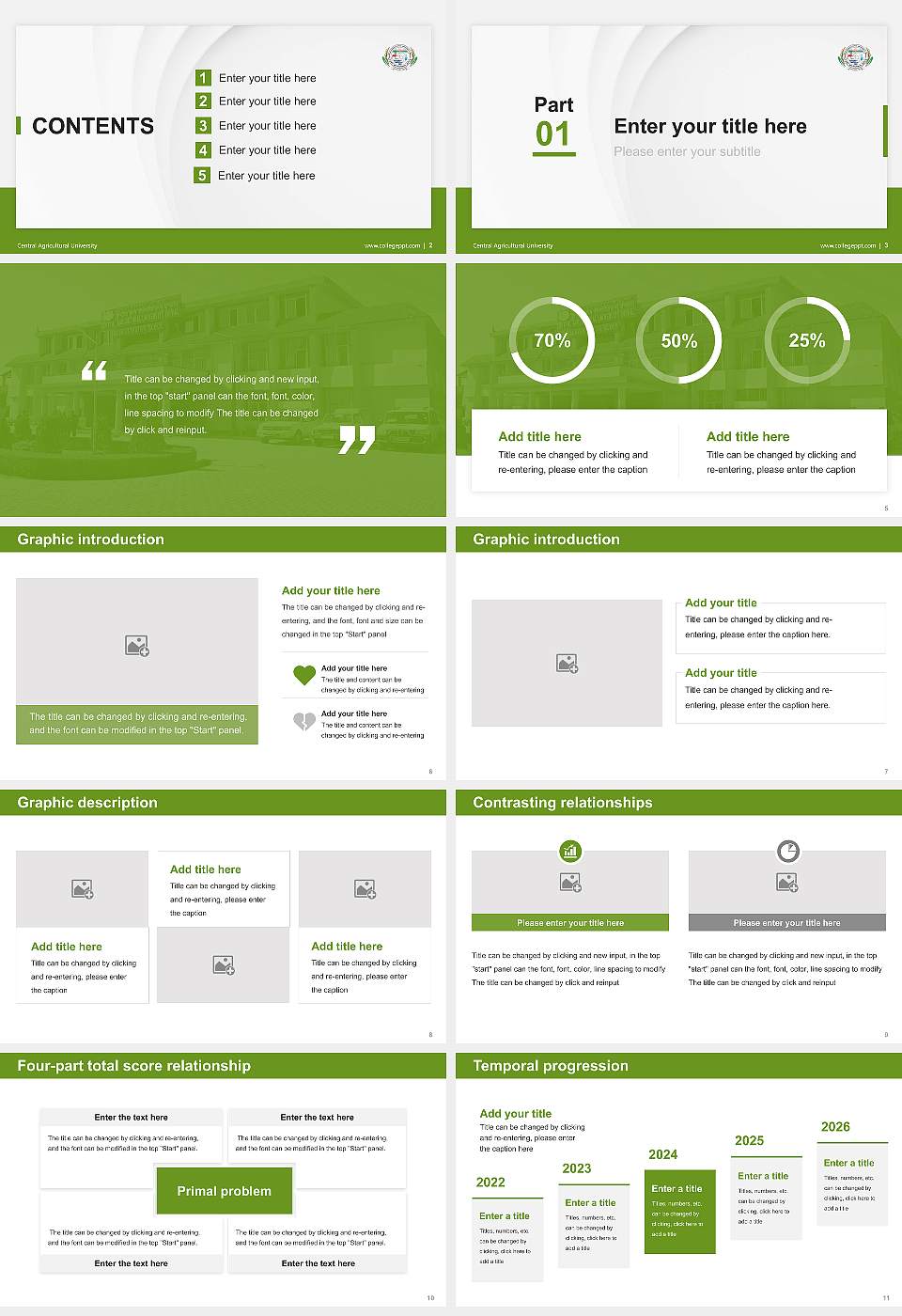 Central Agricultural University Thesis Proposal/Graduation Defense PPT Template16:9 ratio PPT effect preview image2