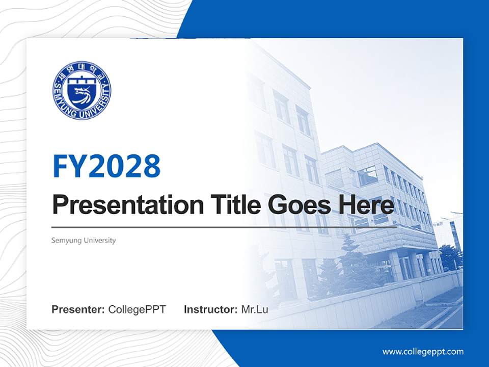 Semyung University Academic Presentation/Research Findings Report PPT Template4:3 ratio PPT effect preview image5