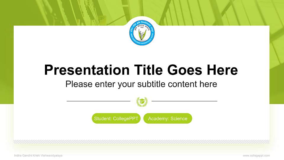 Indira Gandhi Krishi Vishwavidyalaya National Scholarship Defense PPT Template16:9 ratio PPT effect preview image