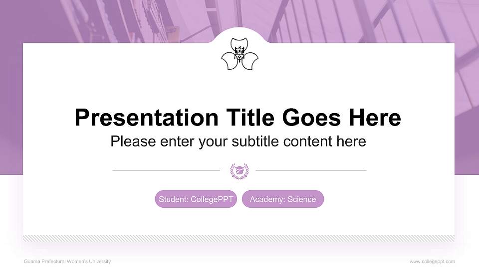 Gunma Prefectural Women’s University National Scholarship Defense PPT Template16:9 ratio PPT effect preview image