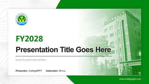 Hirosaki University of Health and Welfare Academic Presentation/Research Findings Report PPT Template