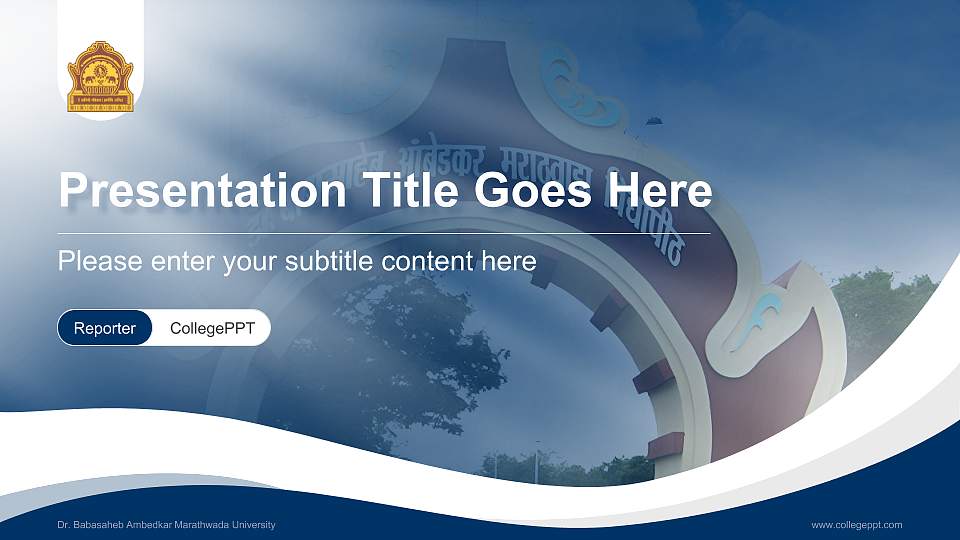 Dr. Babasaheb Ambedkar Marathwada University Lecture Sharing and Networking Event PPT Template16:9 ratio PPT effect preview image