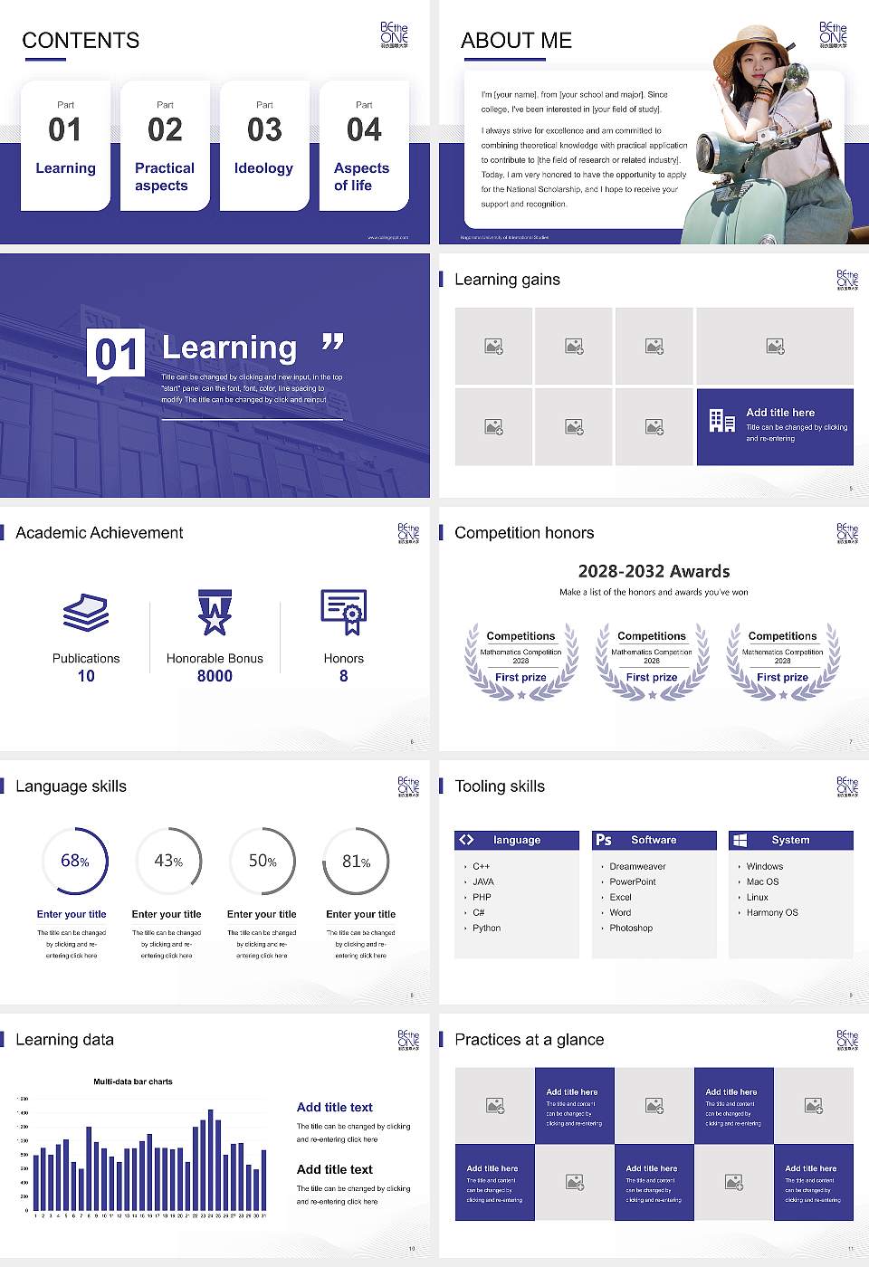 Hagoromo University of International Studies National Scholarship Defense PPT Template16:9 ratio PPT effect preview image2