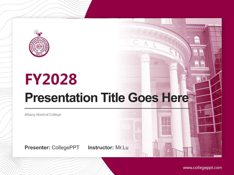 Albany Medical College Academic Presentation/Research Findings Report PPT Template4:3 ratio PPT effect preview image5
