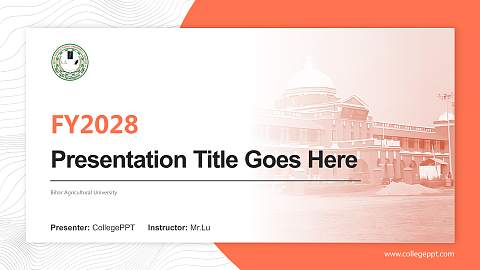 Bihar Agricultural University Academic Presentation/Research Findings Report PPT Template