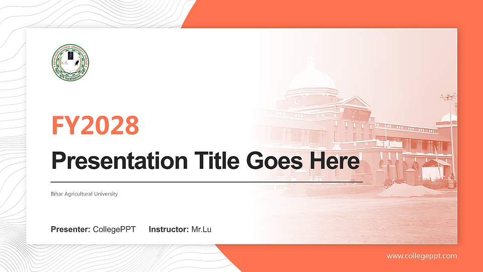 Bihar Agricultural University Academic Presentation/Research Findings Report PPT Template16:9 ratio PPT effect preview image