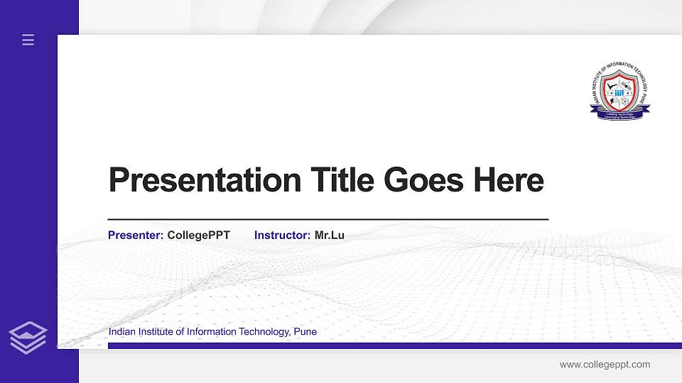 Indian Institute of Information Technology, Pune Thesis Proposal/Graduation Defense PPT Template16:9 ratio PPT effect preview image