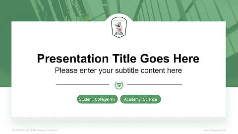 Central Institute of Technology, Kokrajhar National Scholarship Defense PPT Template
