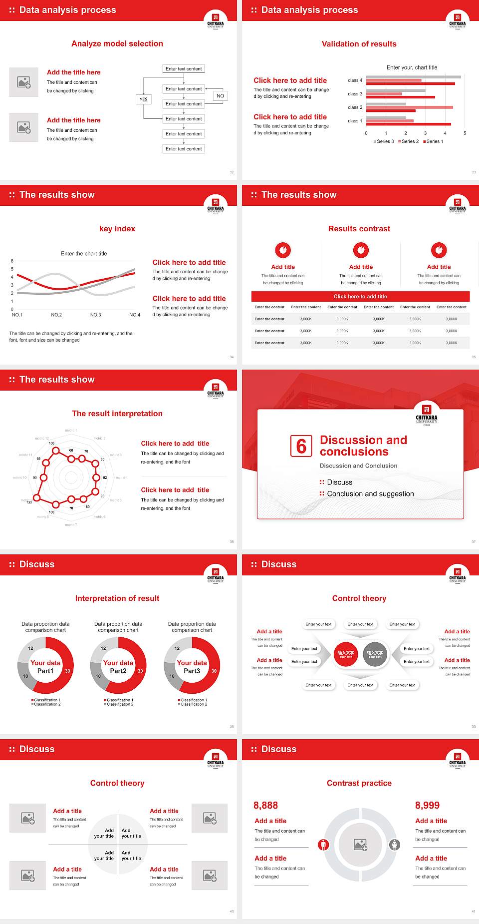 Chitkara University (Punjab) Graduation Thesis Defense PPT Template4:3 ratio PPT effect preview image5