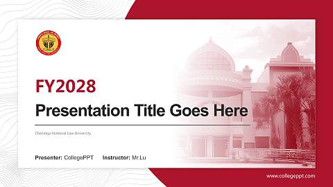 Chanakya National Law University Academic Presentation/Research Findings Report PPT Template