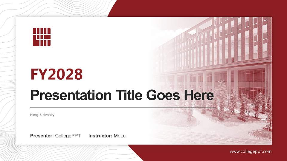 Himeji University Academic Presentation/Research Findings Report PPT Template16:9 ratio PPT effect preview image1