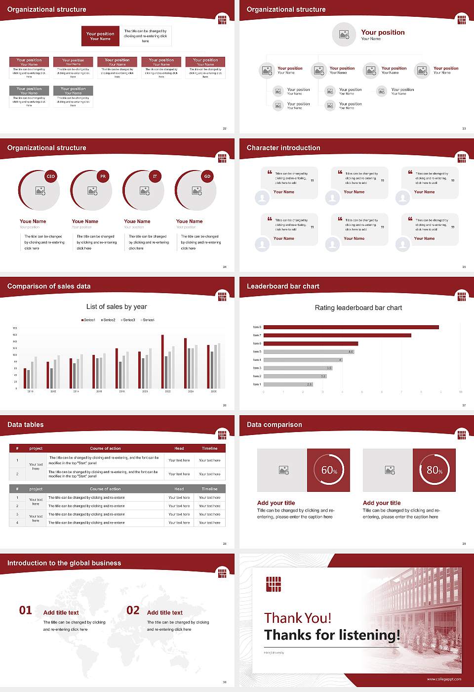 Himeji University Academic Presentation/Research Findings Report PPT Template16:9 ratio PPT effect preview image4