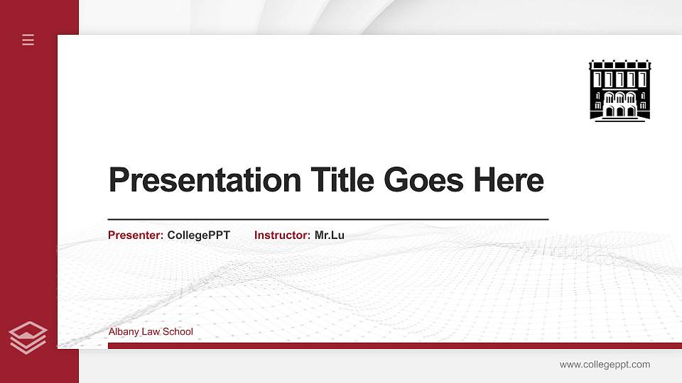 Albany Law School Thesis Proposal/Graduation Defense PPT Template16:9 ratio PPT effect preview image1