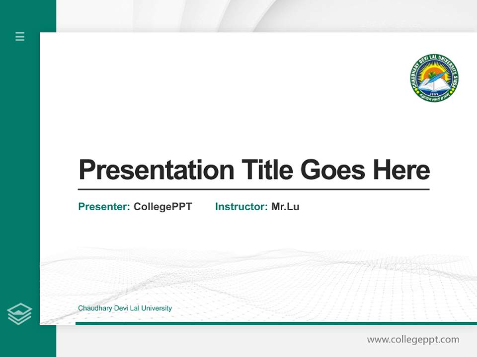 Chaudhary Devi Lal University Thesis Proposal/Graduation Defense PPT Template4:3 ratio PPT effect preview image5