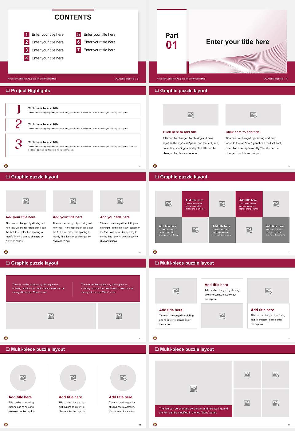 American College of Acupuncture and Oriental Med General Purpose PPT Template16:9 ratio PPT effect preview image2