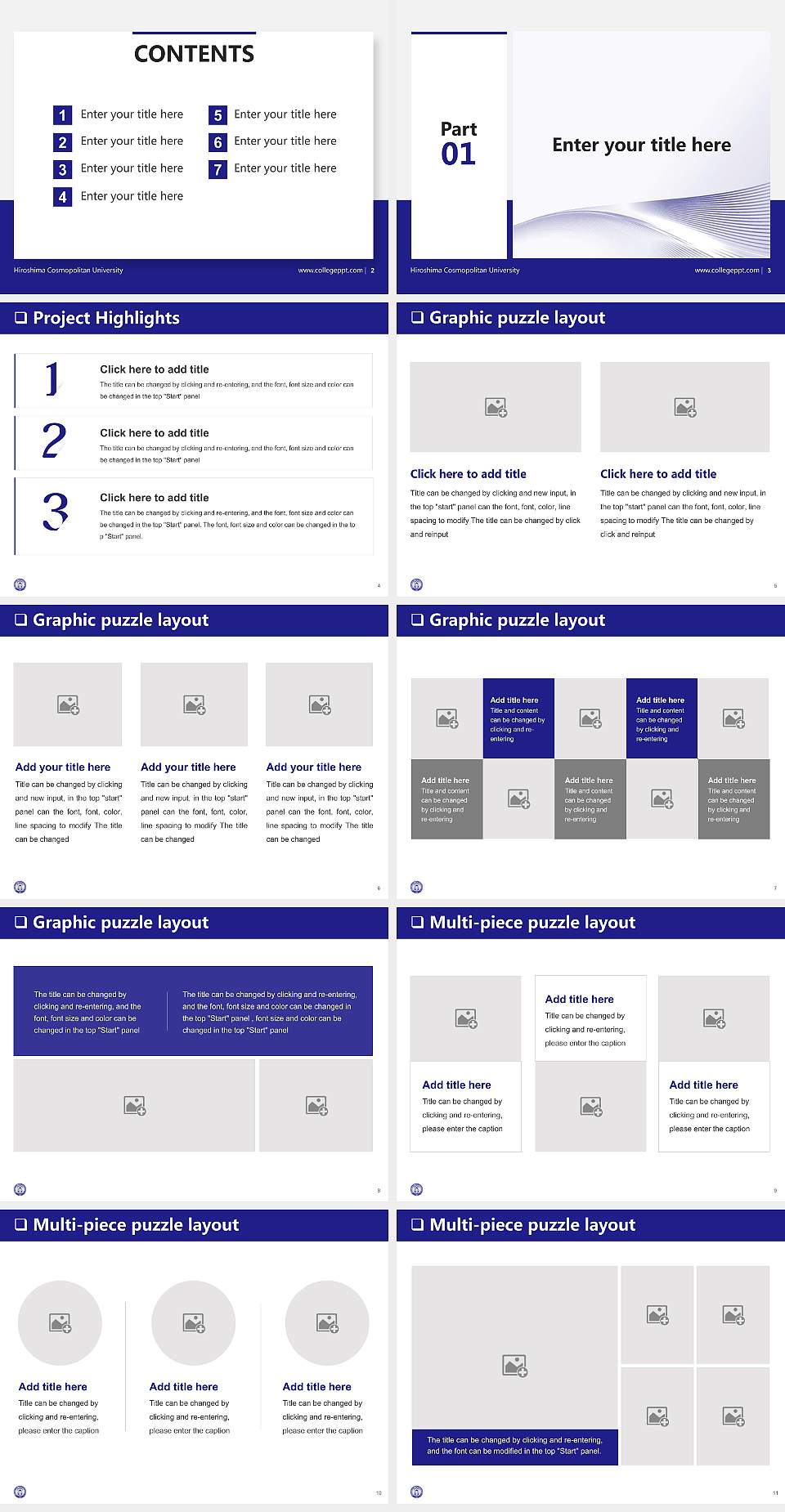 Hiroshima Cosmopolitan University General Purpose PPT Template4:3 ratio PPT effect preview image2