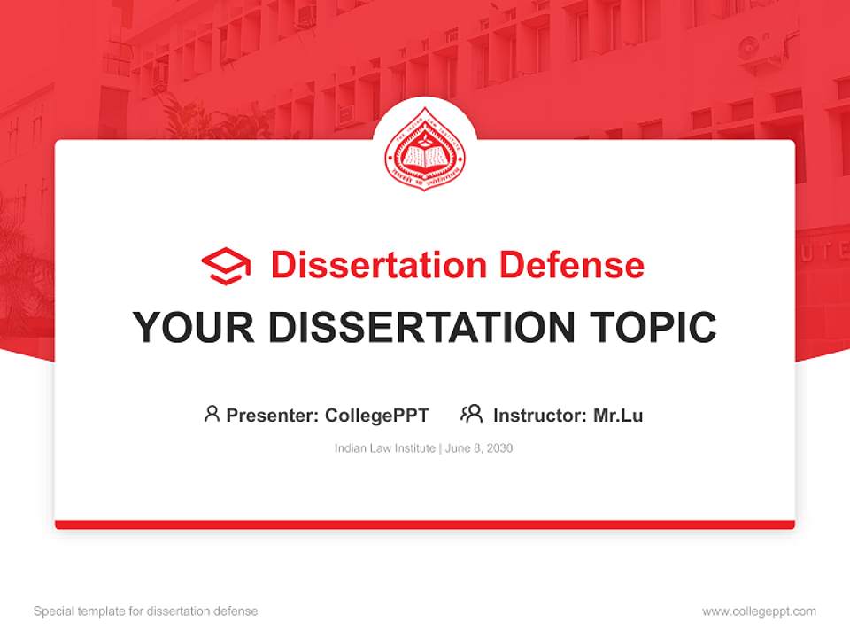 Indian Law Institute Graduation Thesis Defense PPT Template4:3 ratio PPT effect preview image7