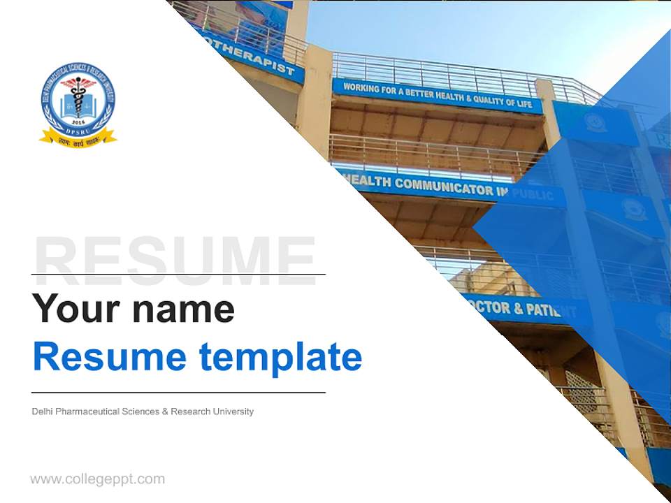 Delhi Pharmaceutical Sciences & Research University Resume PPT Template4:3 ratio PPT effect preview image5