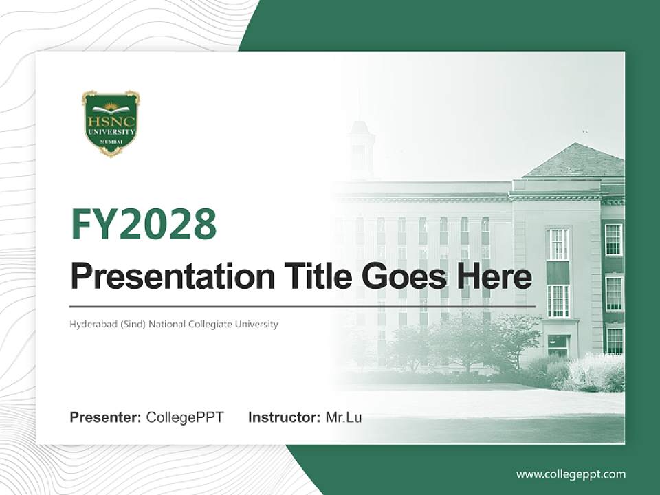 Hyderabad (Sind) National Collegiate University Academic Presentation/Research Findings Report PPT Template4:3 ratio PPT effect preview image5