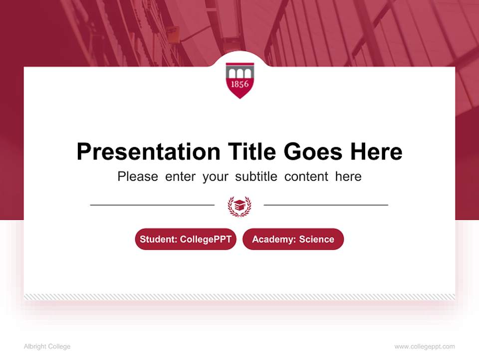 Albright College National Scholarship Defense PPT Template4:3 ratio PPT effect preview image4