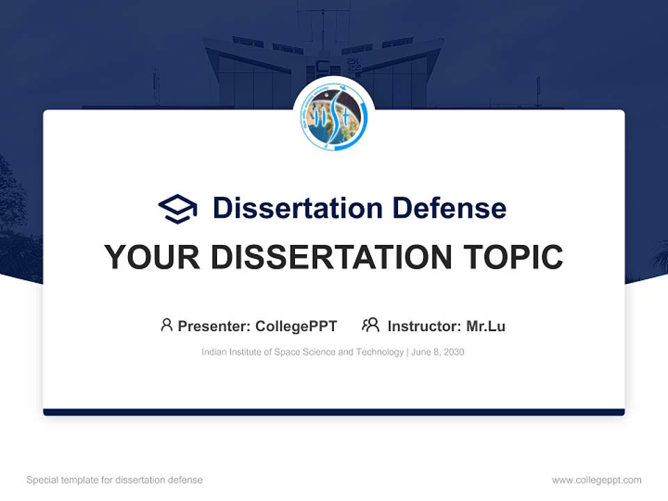 Indian Institute of Space Science and Technology Graduation Thesis Defense PPT Template4:3 ratio PPT effect preview image7