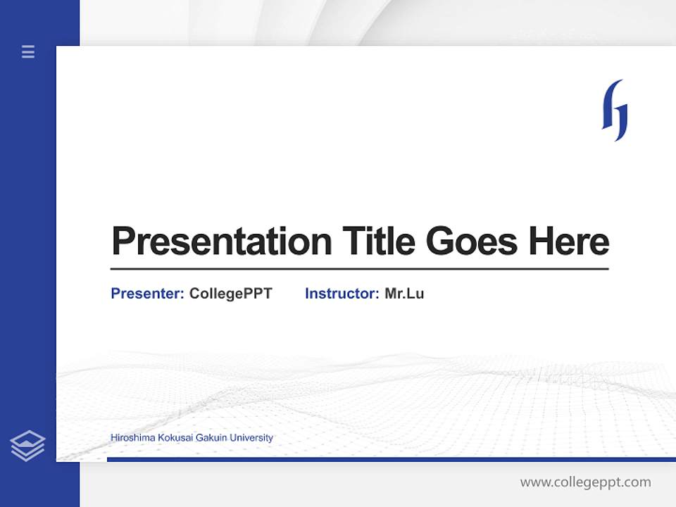 Hiroshima Kokusai Gakuin University Thesis Proposal/Graduation Defense PPT Template4:3 ratio PPT effect preview image5