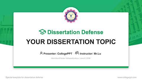 Hemchand Yadav Vishwavidyalaya Graduation Thesis Defense PPT Template