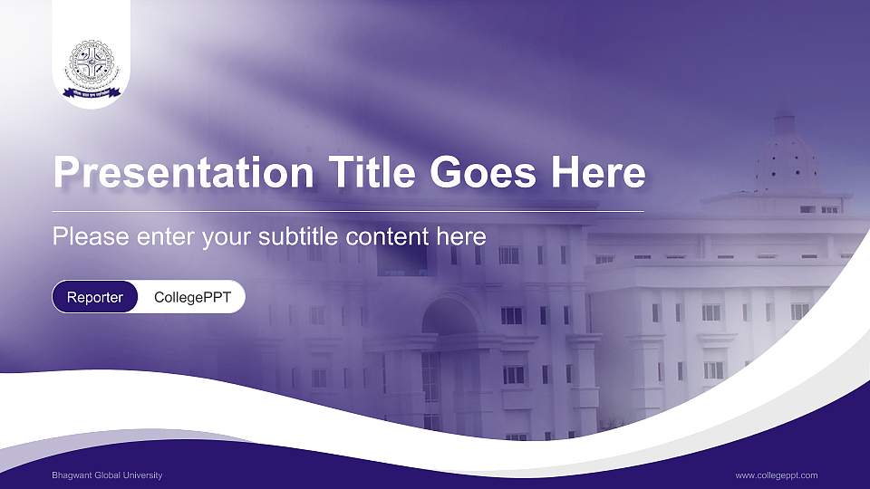 Bhagwant Global University Lecture Sharing and Networking Event PPT Template16:9 ratio PPT effect preview image