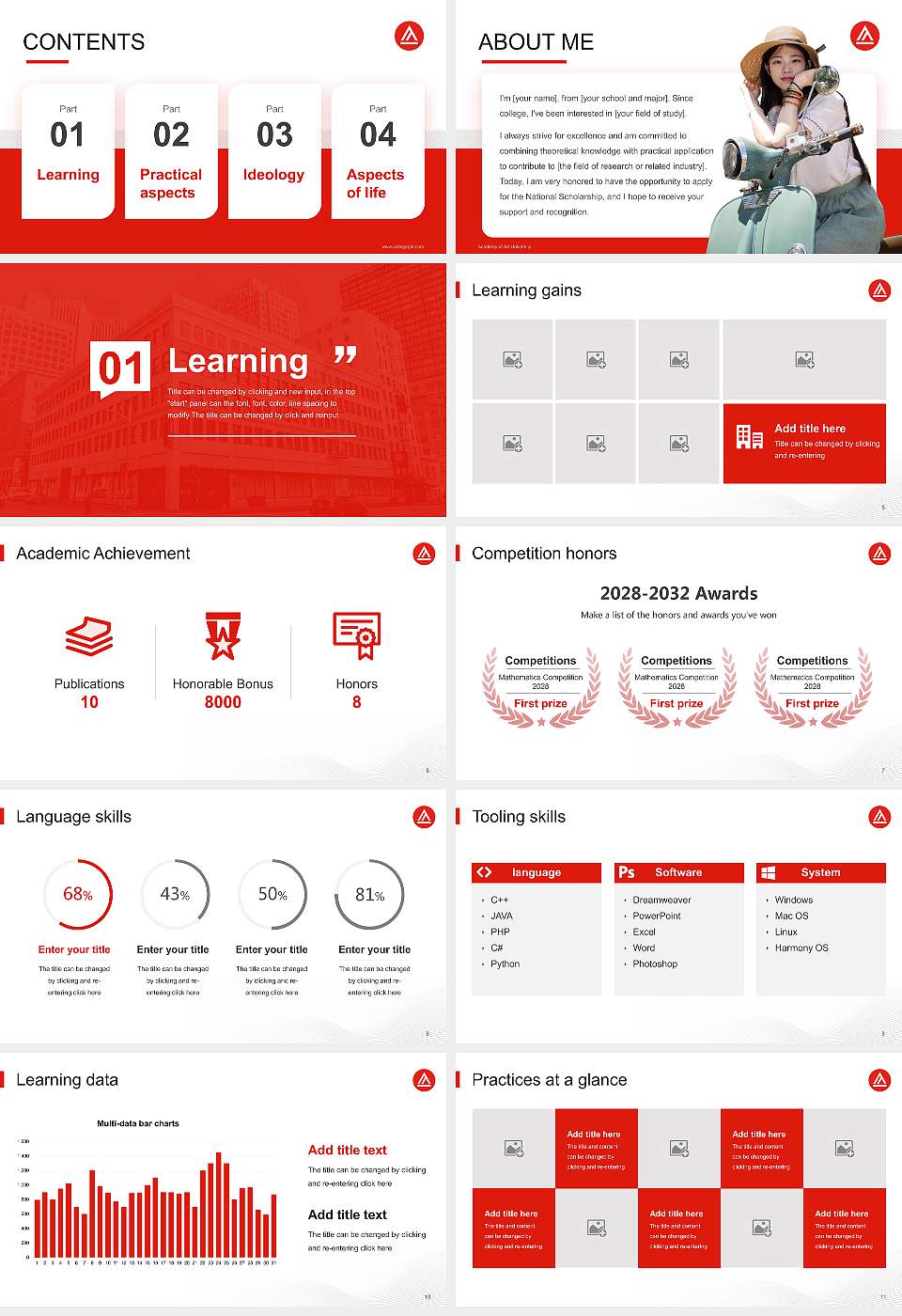 Academy of Art University National Scholarship Defense PPT Template16:9 ratio PPT effect preview image2