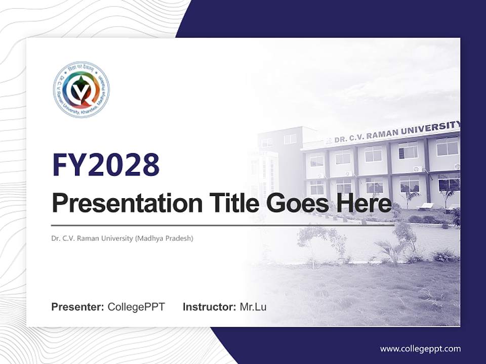 Dr. C.V. Raman University (Madhya Pradesh) Academic Presentation/Research Findings Report PPT Template4:3 ratio PPT effect preview image5