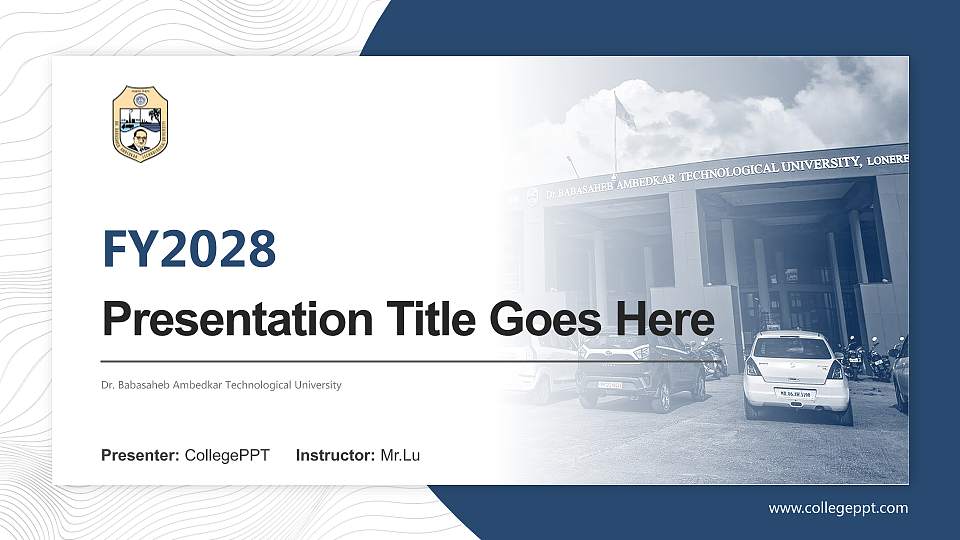 Dr. Babasaheb Ambedkar Technological University Academic Presentation/Research Findings Report PPT Template16:9 ratio PPT effect preview image