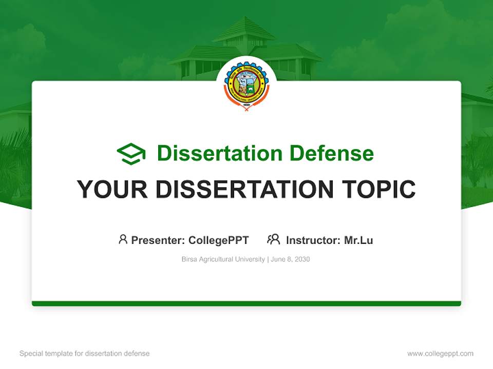 Birsa Agricultural University Graduation Thesis Defense PPT Template4:3 ratio PPT effect preview image7