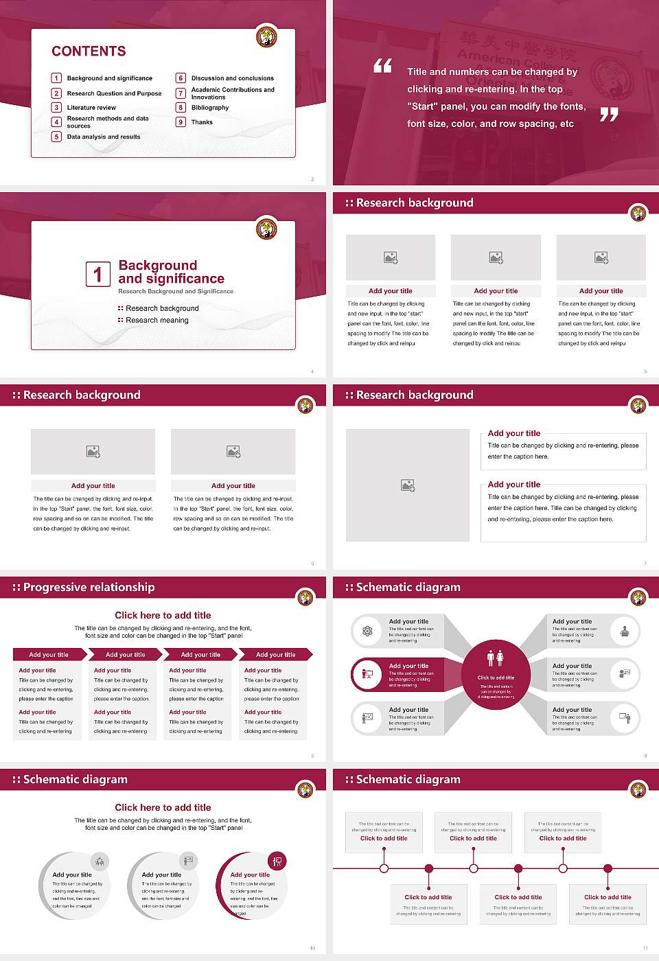 American College of Acupuncture and Oriental Med Graduation Thesis Defense PPT Template16:9 ratio PPT effect preview image2