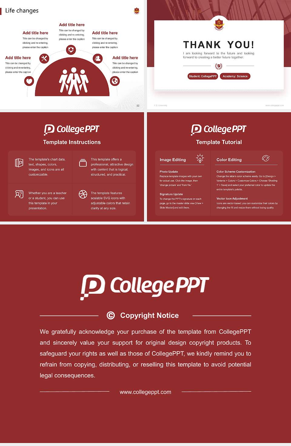 F.S. University National Scholarship Defense PPT Template4:3 ratio PPT effect preview image4