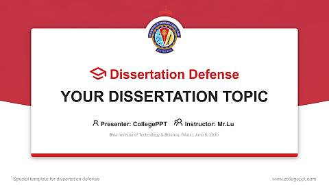 Birla Institute of Technology & Science, Pilani Graduation Thesis Defense PPT Template