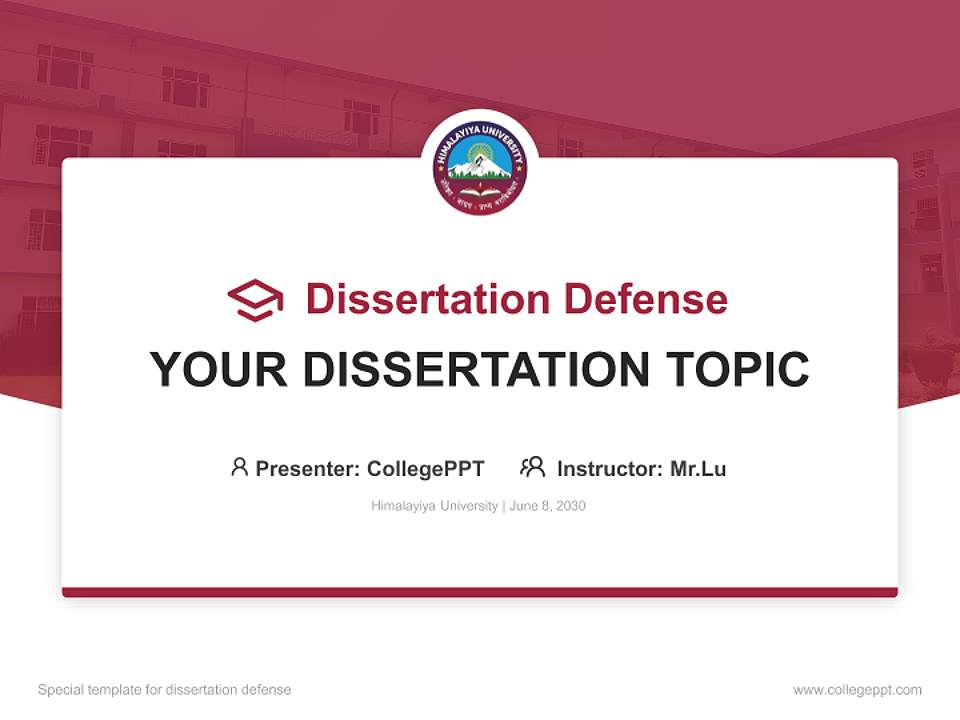 Himalayiya University Graduation Thesis Defense PPT Template4:3 ratio PPT effect preview image7