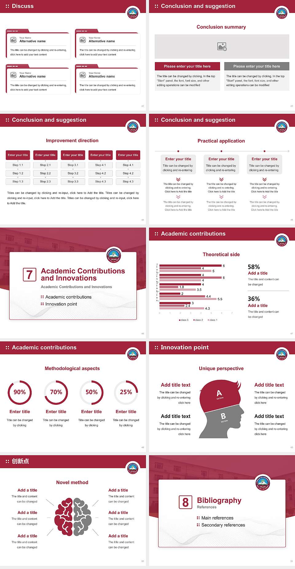 Himalayiya University Graduation Thesis Defense PPT Template4:3 ratio PPT effect preview image6