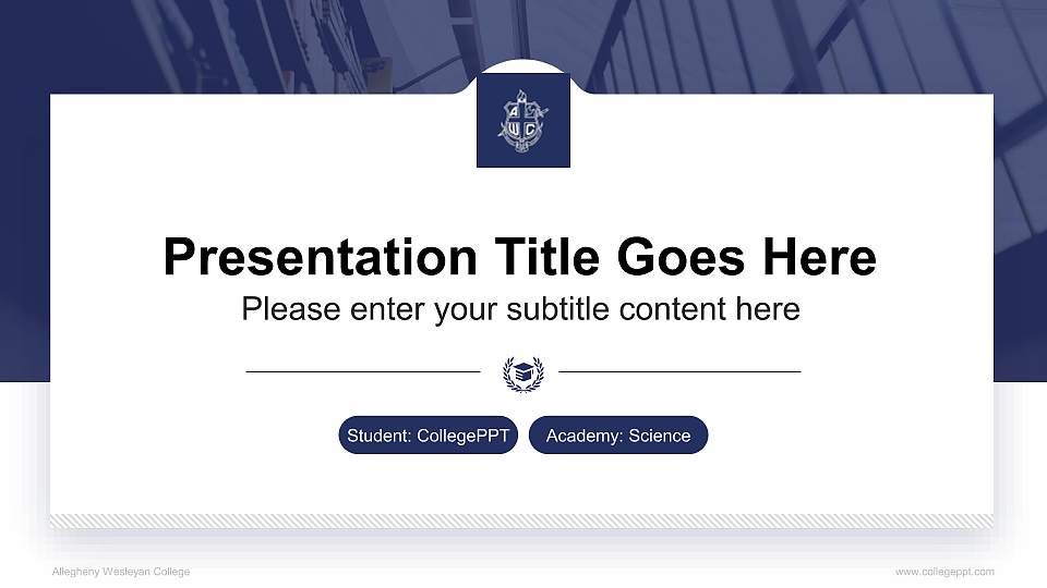 Allegheny Wesleyan College National Scholarship Defense PPT Template16:9 ratio PPT effect preview image