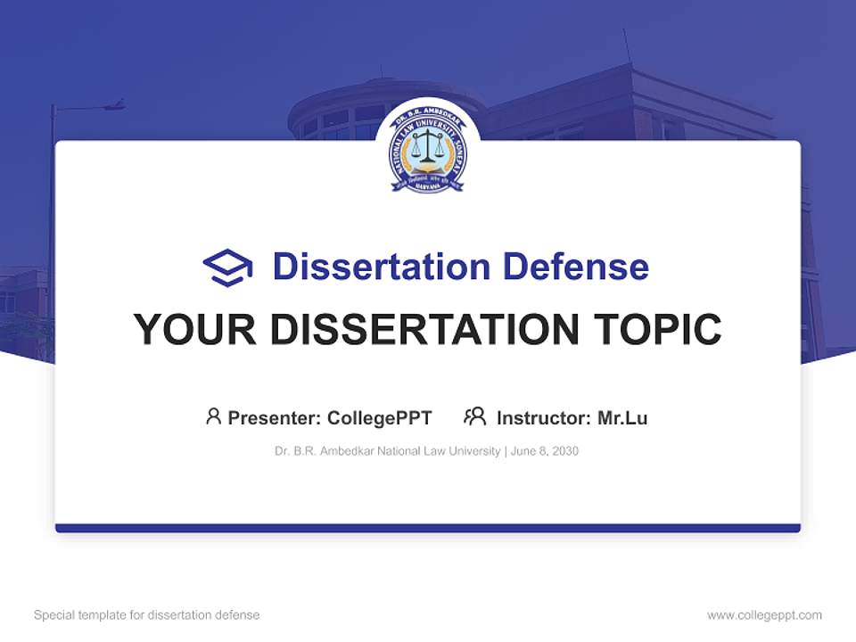Dr. B.R. Ambedkar National Law University Graduation Thesis Defense PPT Template4:3 ratio PPT effect preview image7